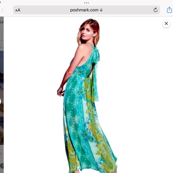 Free People Spring Scenery maxi dress NWT, Green and Blue, size 4 - Picture 2 of 5